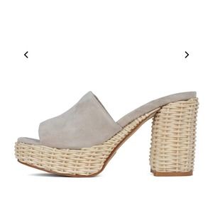 Jeffrey Campbell Womens Magda Platform Rattan Sandal Sz 6.5